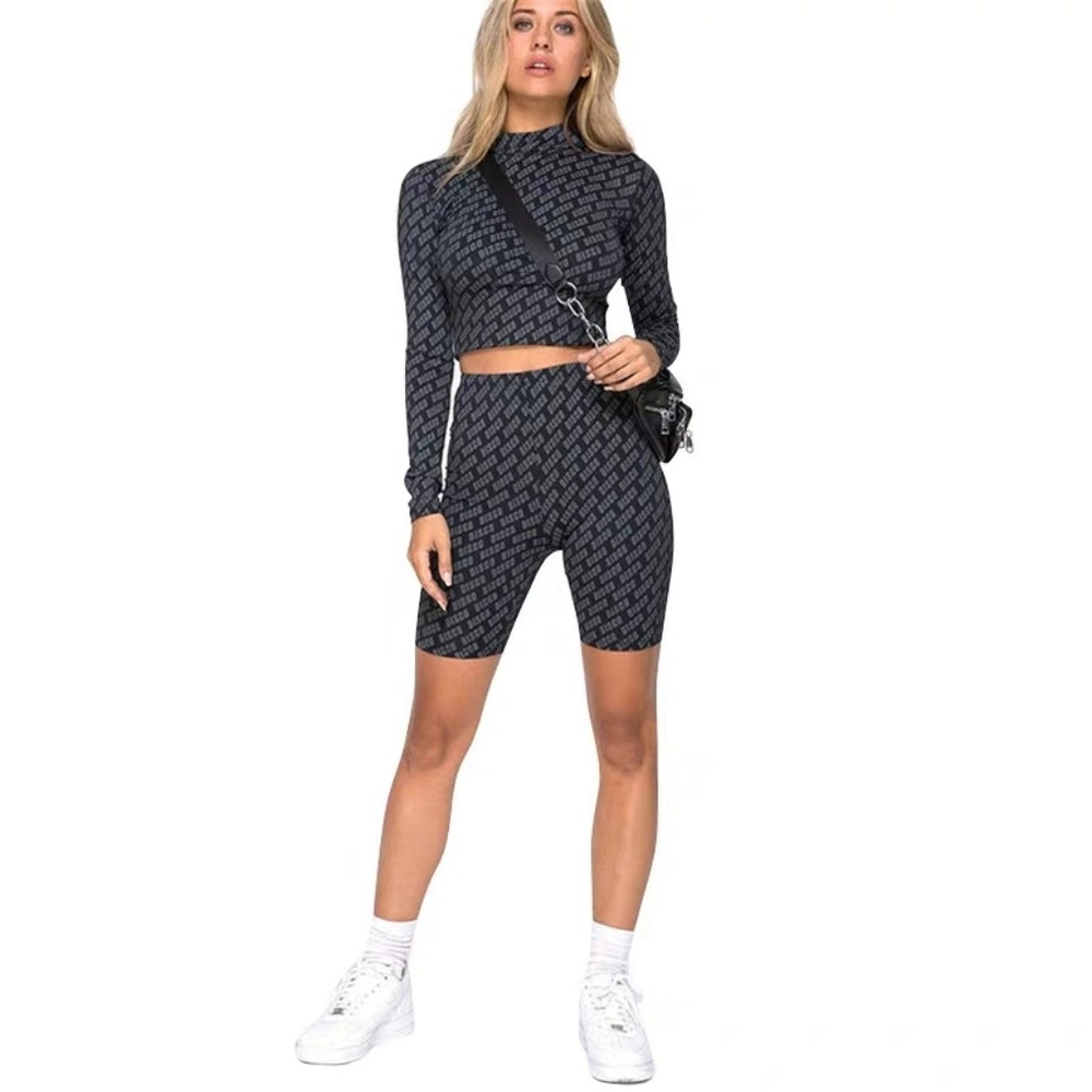 2020 Women's Street Slim Fit Print Casual Set